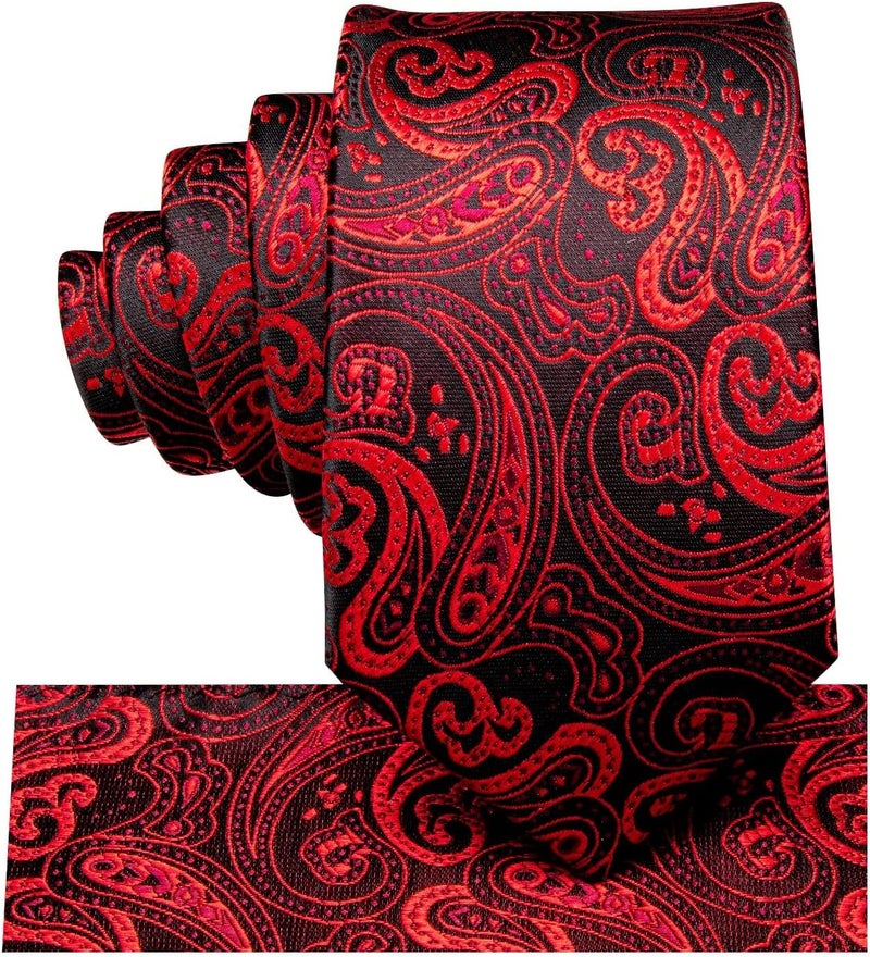 Dubulle Ties for Boys Self Tie Silk Paisely Striped Kids Necktie and Pocket Square Set for Age 8-11 - Image 3